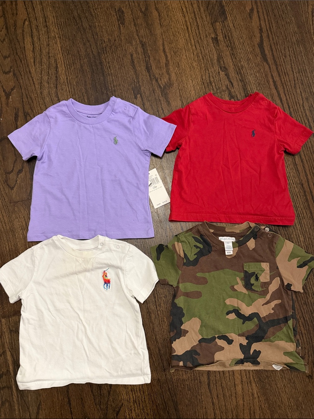 Polo by Ralph Lauren Kids Short Sleeve Tee Lot - Purple, Red, White & Camo